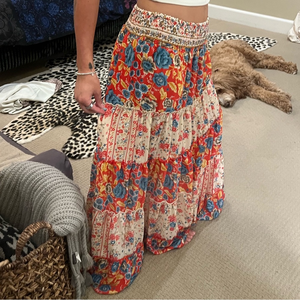 Floral Bohemian Maxi Skirt